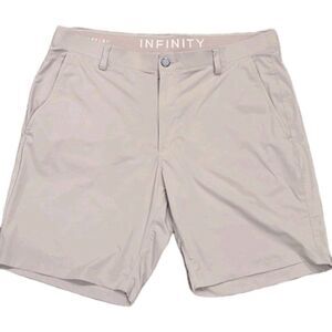 INFINITY Shorts Mens 36 Gray 8" Linearflex Hybrid Chino Performance Golf
